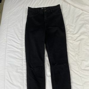 Zara High Waisted Black Skinny Jeans